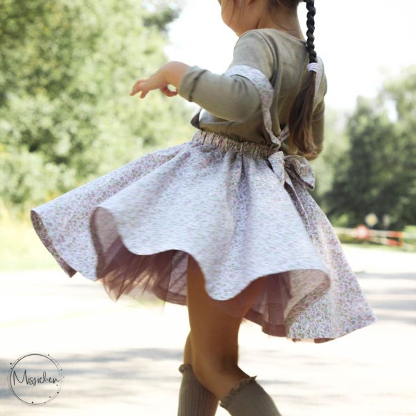 Girl Circular Skirt with straps Pattern PDF Sewing Pattern – Instant download