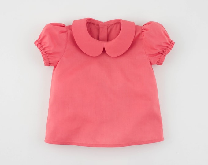Girls Blouse PDF Sewing Pattern – Peter Pan Collar – Puff Sleeves ...