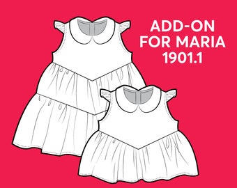 Maria Dress/Top Add-on for Maria Romper (REF 1901.1) PDF Sewing Pattern – Instant download
