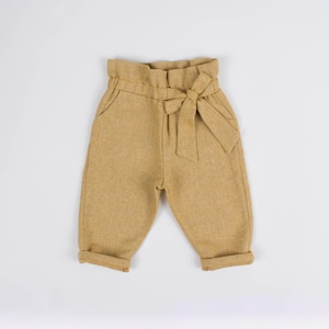Baby Trousers Pants Sewing Pattern – Paper Bag High Waist – PDF Instant download – Shorts Option