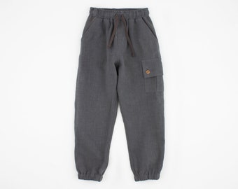 Boys' Pants PDF Sewing Pattern – with Cargo Pocket and drawstring – Shorts Option