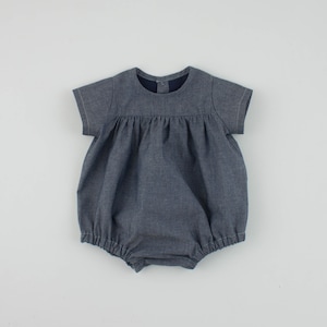 Baby Romper PDF Sewing Pattern – Long or Short Sleeve — Shoulder Frill