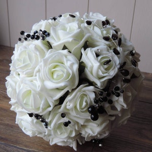 Artificial White Rose Wedding Bouquet image 1