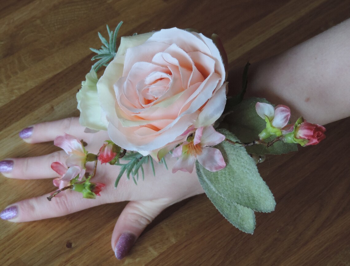 Wrist Corsage, Artificial Wrist Corsage, Rose Wrist Corsage, Prom