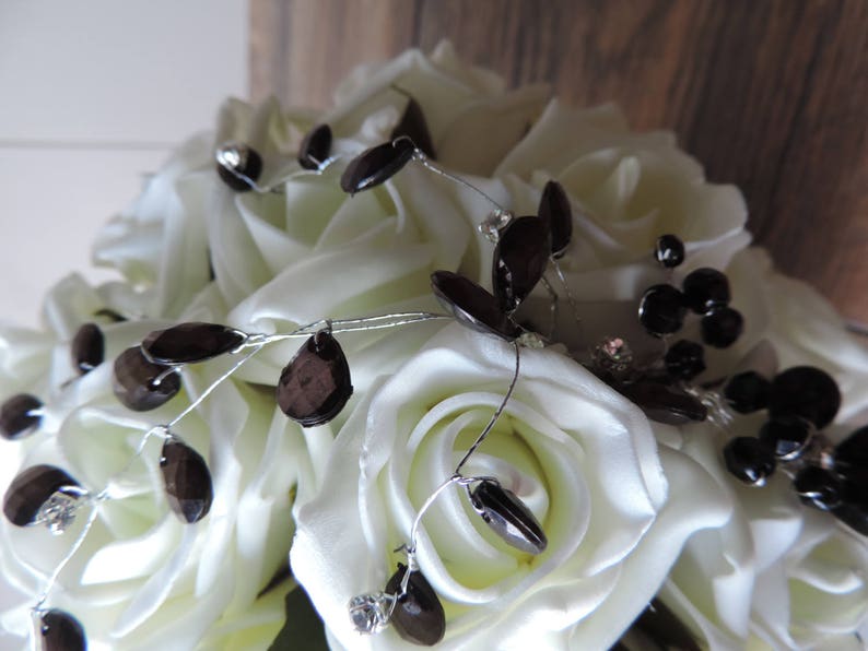 Artificial White Rose Wedding Bouquet image 5