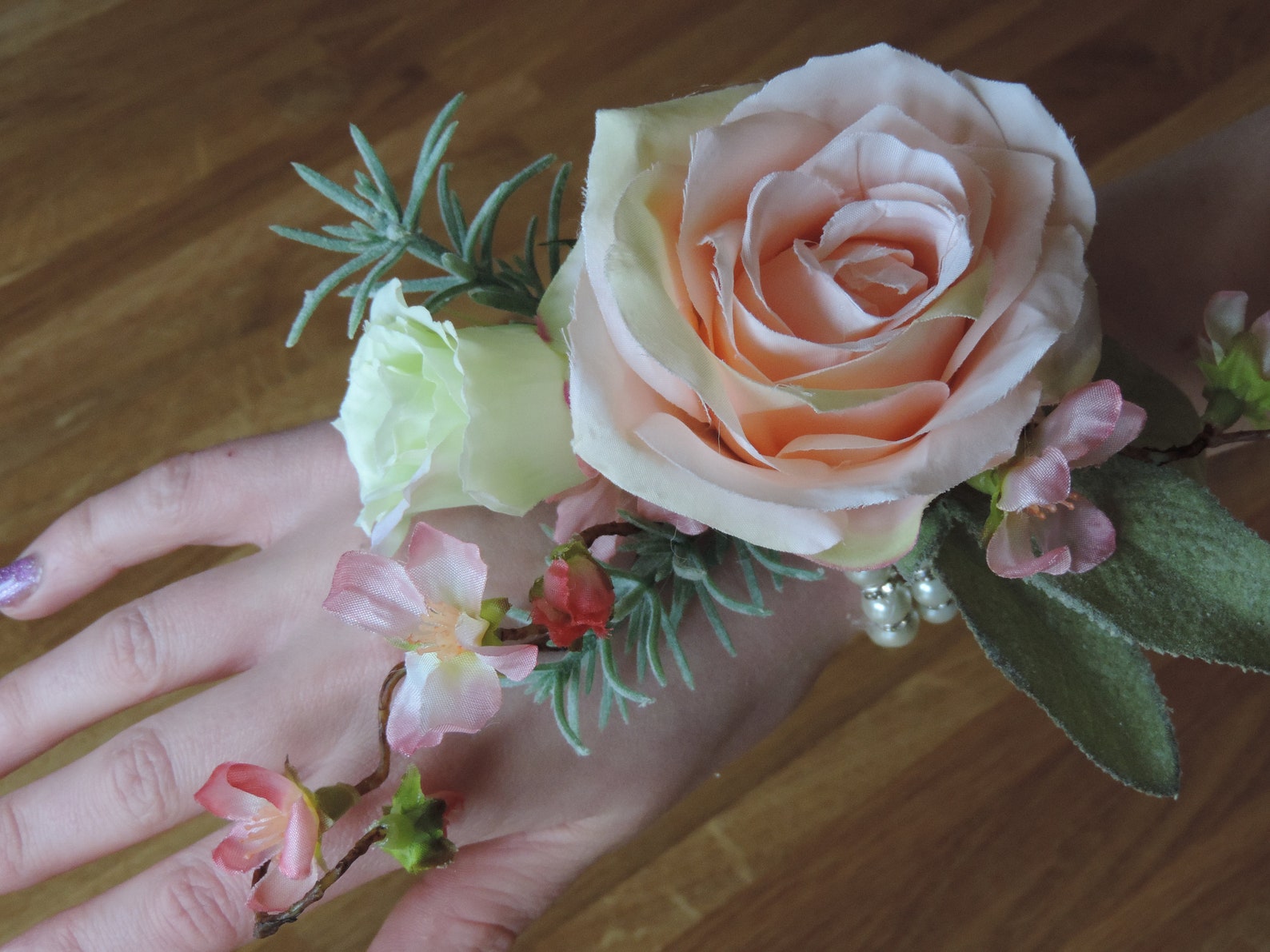 Wrist Corsage, Artificial Wrist Corsage, Rose Wrist Corsage, Prom