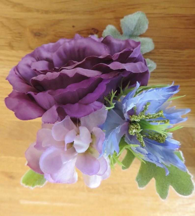 Purple Buttonhole Wedding Buttonhole Purple Wedding Flowers Artificial flowers Grooms Buttonhole Lisianthus Buttonhole Ladies Corsage