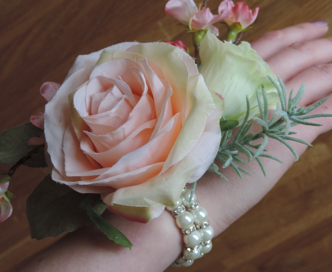 Wrist Corsage, Artificial Wrist Corsage, Rose Wrist Corsage, Prom