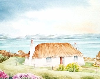 Bothy, North Uist. SOLD - can paint similar. Original watercolour painting by Norma Robinson