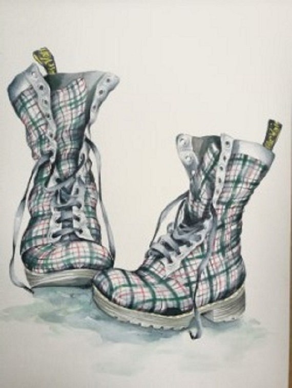 dr martens tartan plaid boots