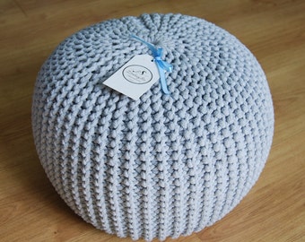 Knitted Pouf - colours, Seat, Crochet Pouf, ottoman, footstool nursery footstool