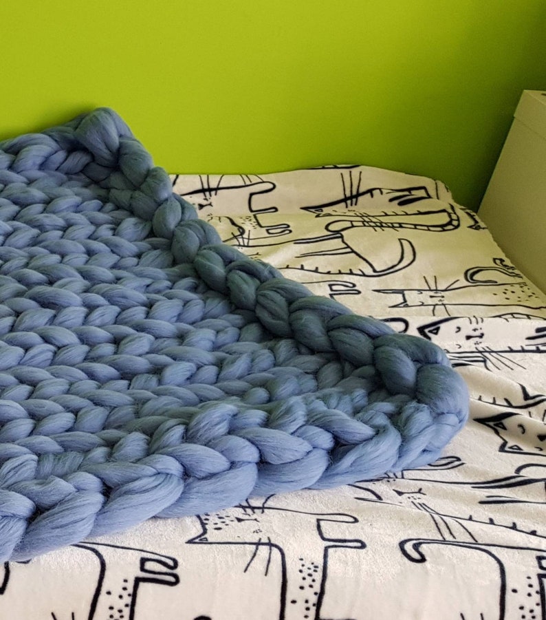 Merino wool Many Sizes Chunky knit blanket 100 wool wool Etsy