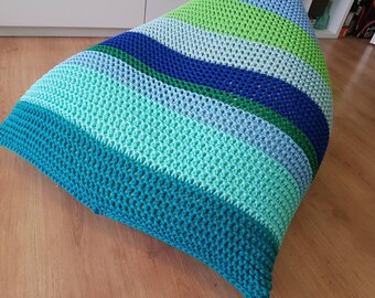 Knitted bean bag - colours, pouf Seat, Crochet Pouf, ottomannursery footstool