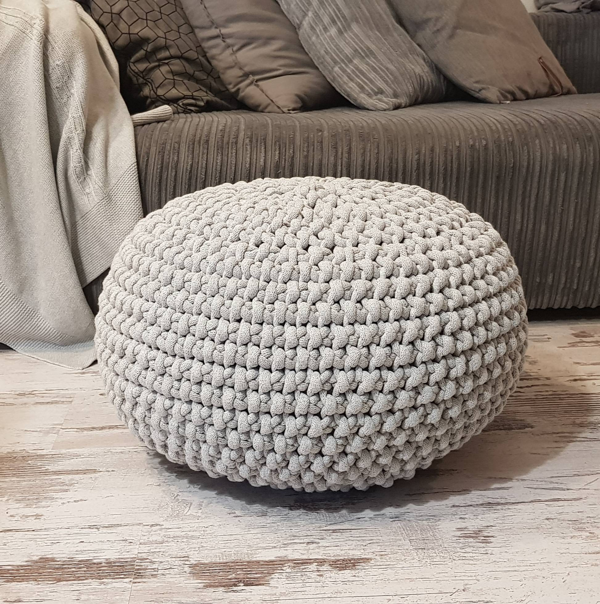 Light gray pouf deals