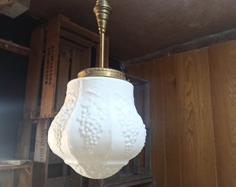 Lampe Deckenlampe Jugendstil Messing Biskuit Porzellan
