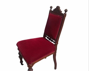 Chair Gründerzeit red velvet old