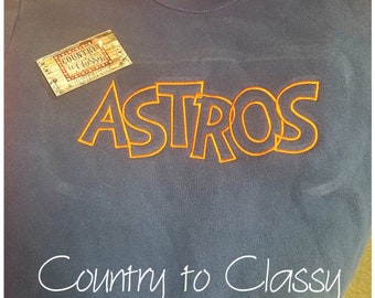 Astros embroidery,  Astros sweatshirt, embroidery sweatshirt, womens sweatshirt