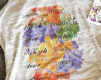 Smile often tank, Summer tank, Inspirational shirt, Colorful tank, Fun tank top, Mom apparel, Momma shirt, Racer back tank, Rainbow tank top