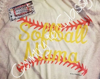 Softball Mama Bleached shirt, Softball Mama, Bleached tee, Sublimation softball tee, Softball bleached tee, softball mom, Bleached tshirt