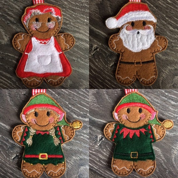 Felt elf gingerbread girl or boy Personalised elf Christmas decoration