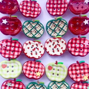 2  x Mini Apple Button Clips ( 6 designs)