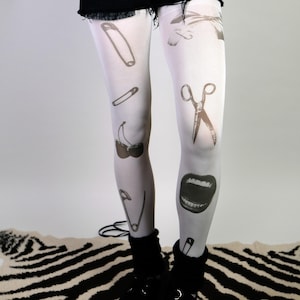 Safety Pin Print tights- S- 5XL