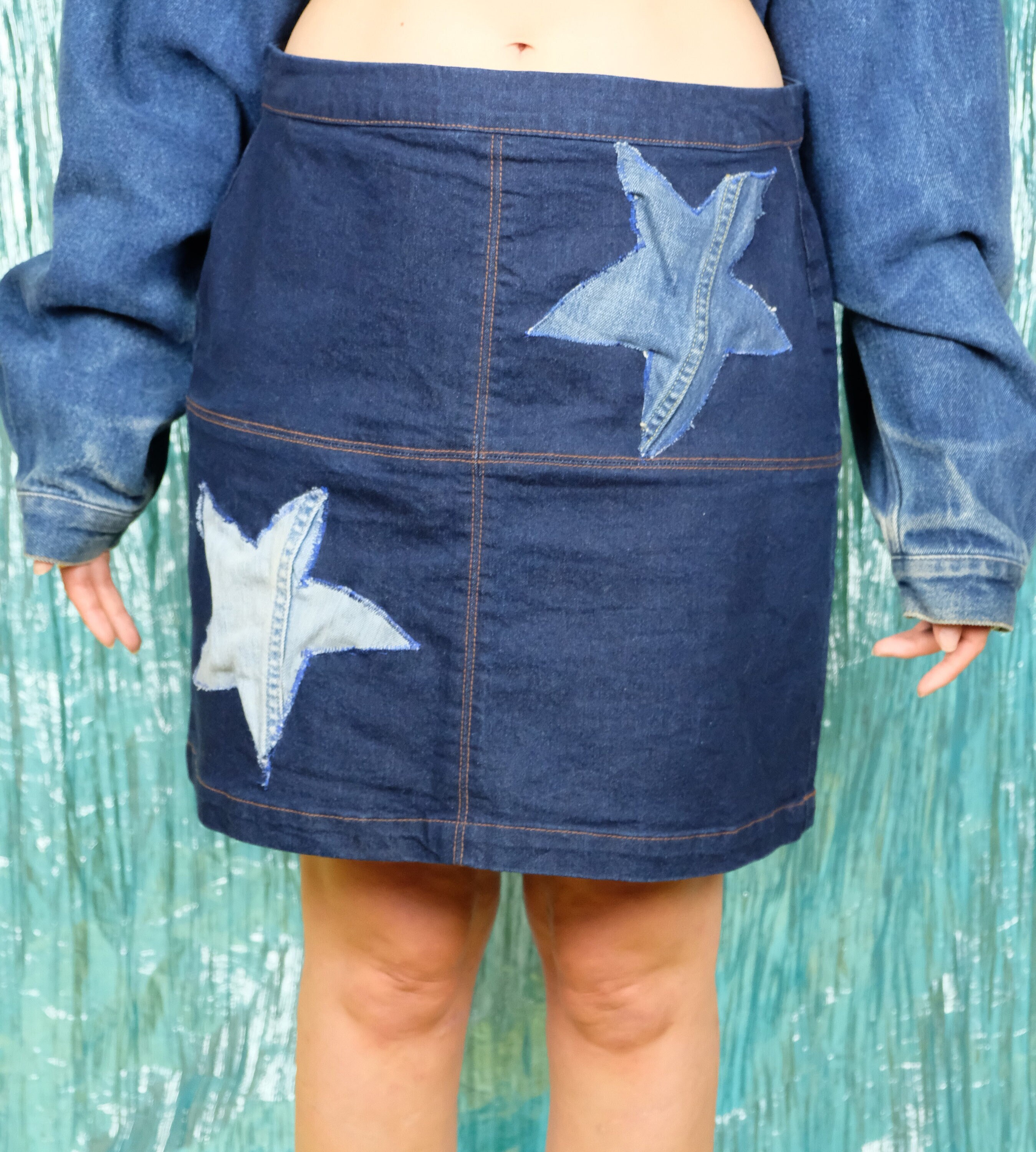 Denim Skirt Stars Etsy Canada