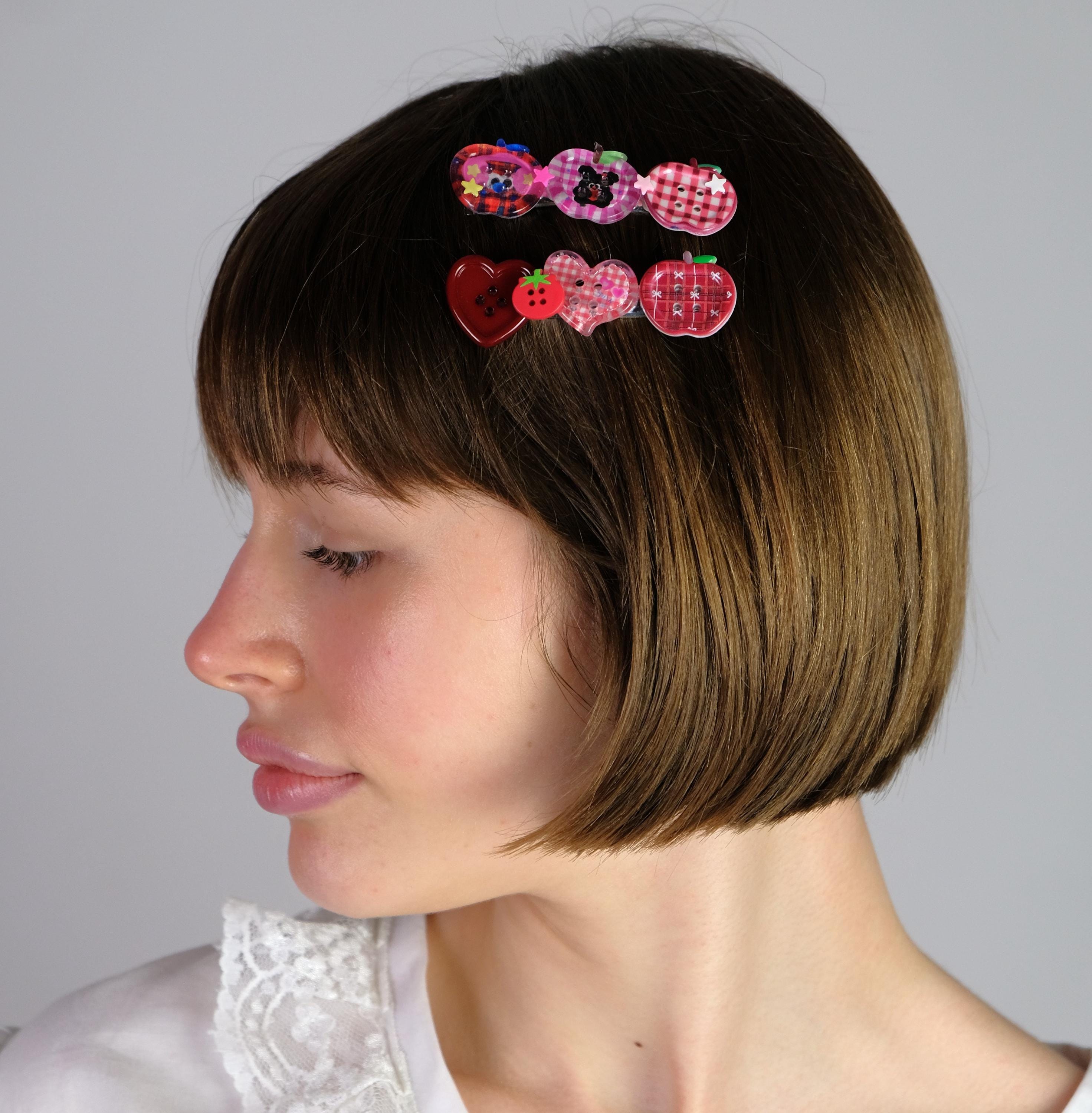ボタン型ヘアクリップ（22種類）再入荷しました！ - Etsy 日本