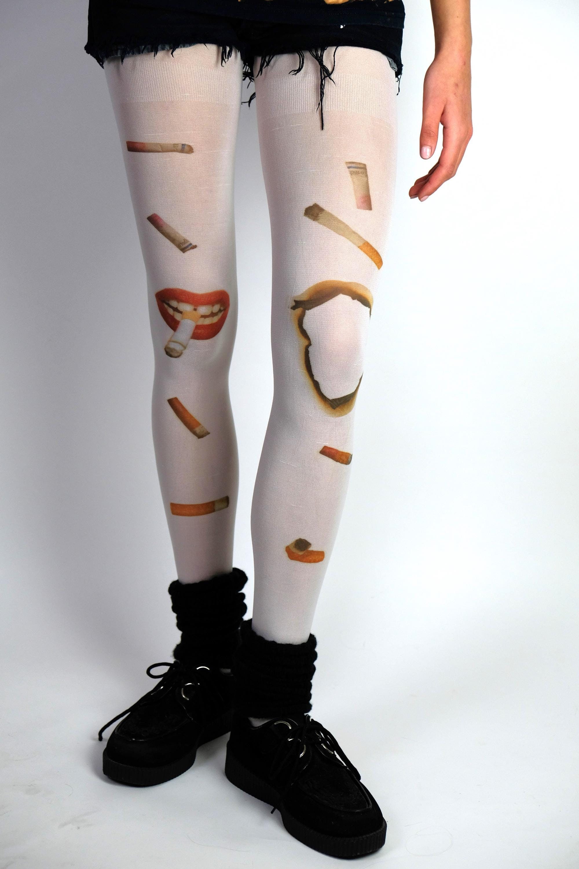 Ciggy Butt tights - S- XL Hand printed tights