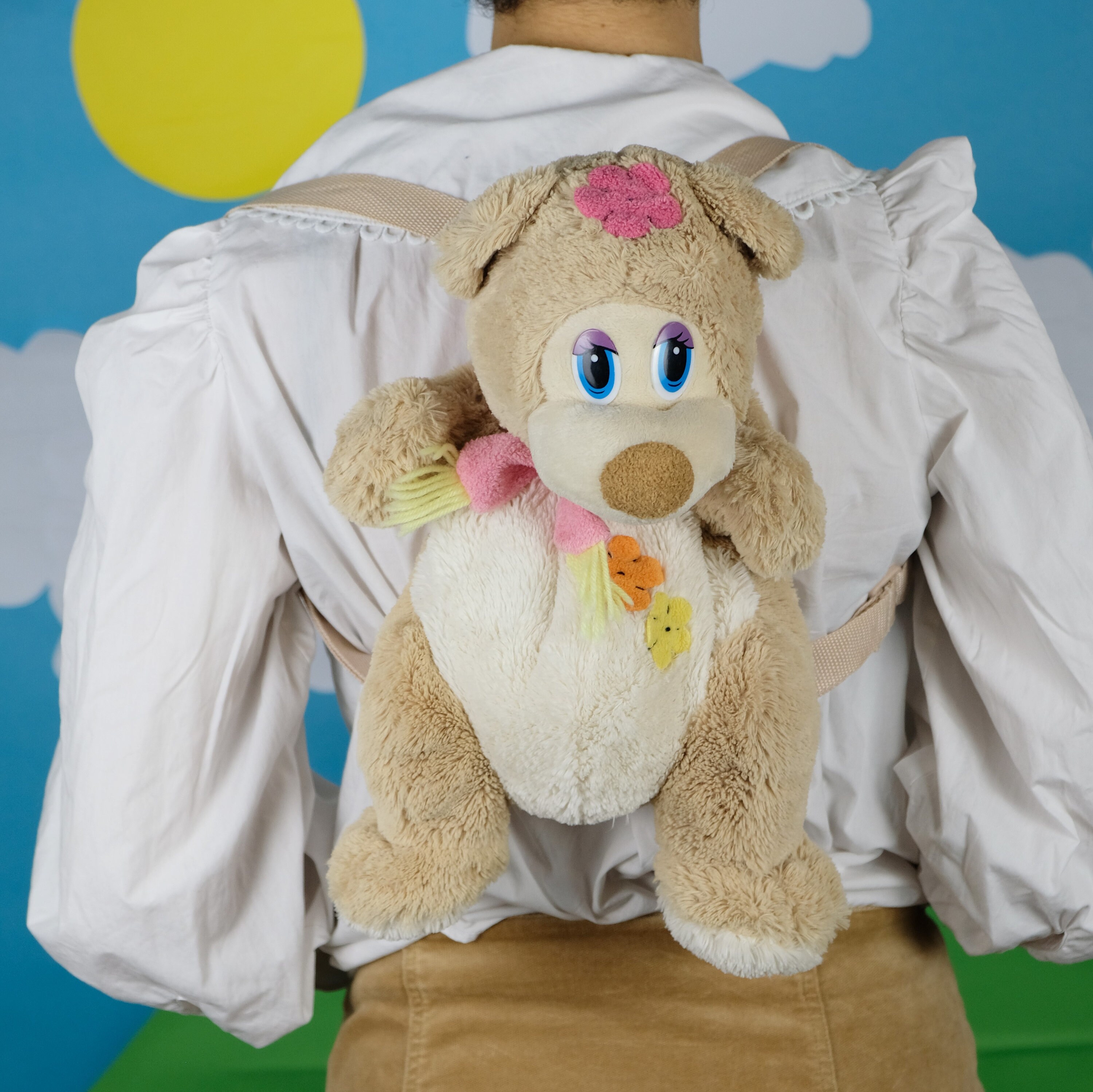 childhood memorabilia vintage 90s teddy bear backpack