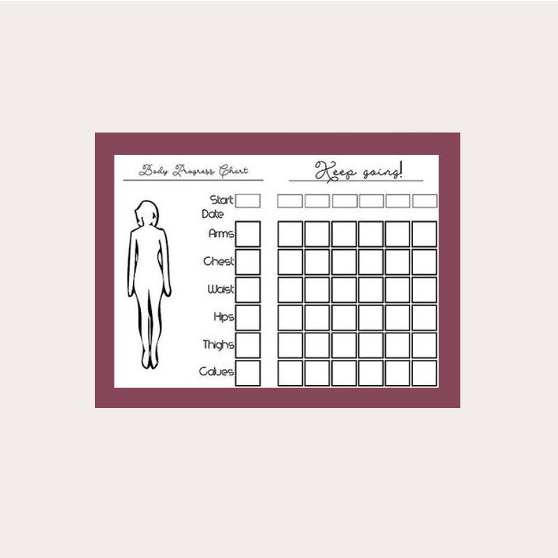 fitness wellness helth body progress tracker bullet journal etsy