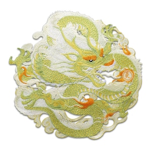 25cm Embroidery Dragon Applique Gold Dragon Hand sewing clothing accessories DIY clothing dress skirt