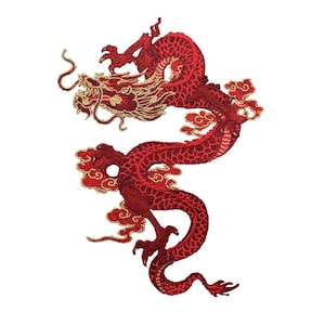 Embroidery Dragon Applique Red Blue Black Dragon Hand sewing clothing accessories DIY clothing dress skirt