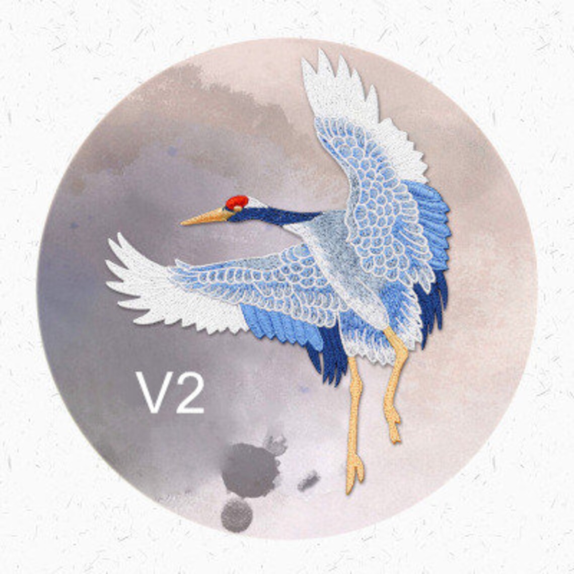 Embroidery crane bird applique hand sewing clothing  etsy Embroidery crane bird applique hand sewing clothing  etsy