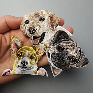 Embroidery Puppy Dog Applique Animal Dogs Iron on DIY clothing accessories DIY clothing dress skirt image 1