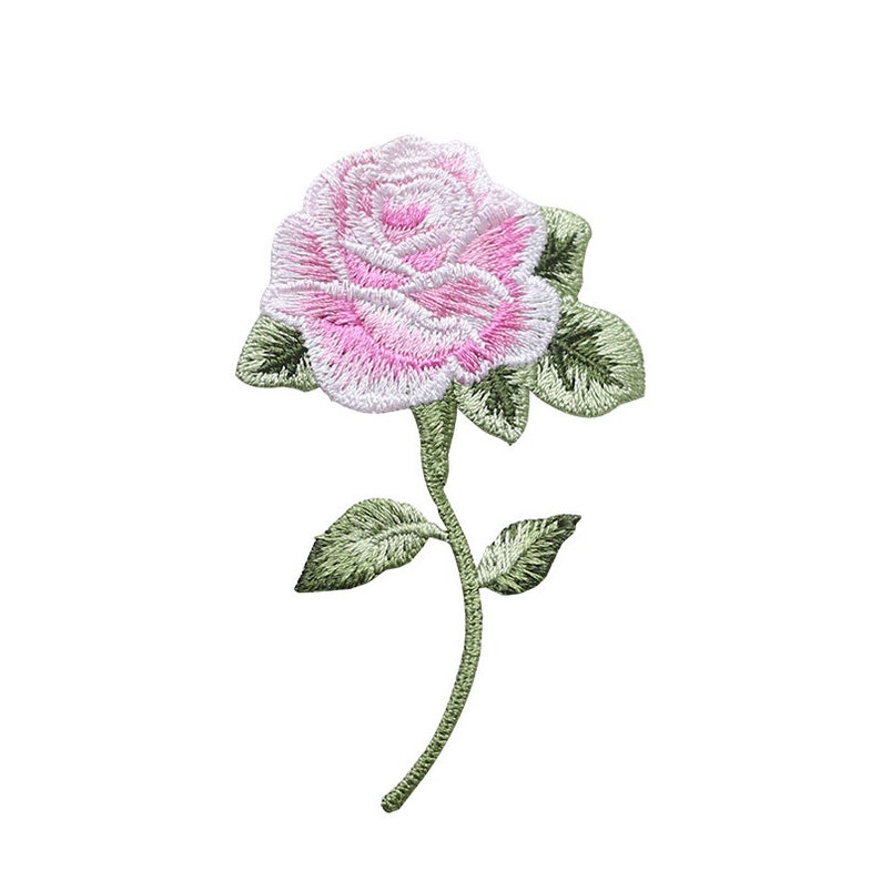 5.4x9.0cm Rose Flower embroidery Applique flower Hand sewing clothing accessories DIY clothing dress skirt image 3