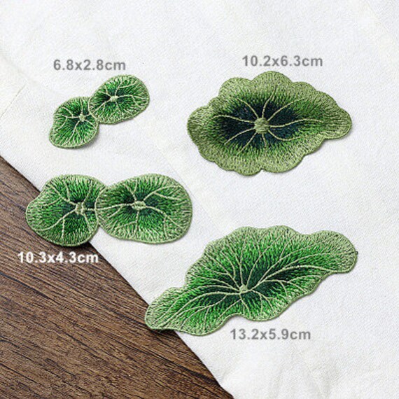 One Set Lotus Leaf Lace Embroidery Applique Sew on Clothing