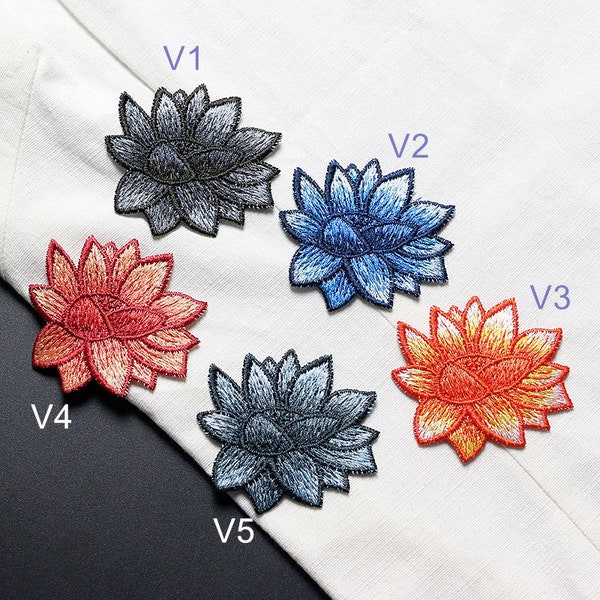 6.0x5.6cm Lotus flower Lace embroidery Applique flower Hand sewing clothing accessories DIY clothing dress skirt