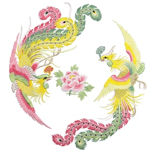 One Set Bless Peony Phoenix Lace embroidery Applique Sew on clothing accessories DIY clothing dress skirt