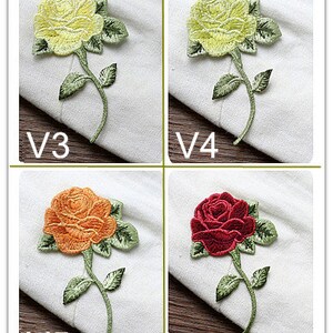 5.4x9.0cm Rose Flower embroidery Applique flower Hand sewing clothing accessories DIY clothing dress skirt image 2