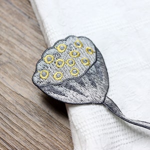 5.2x19.5cm lotus seedpod Lace embroidery Applique flower Hand sewing clothing accessories DIY clothing dress skirt