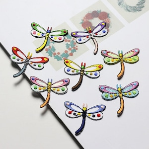 4.5x3.6cm Embroidery Dragonfly Applique Hand sewing Iron on DIY clothing accessories DIY clothing dress skirt