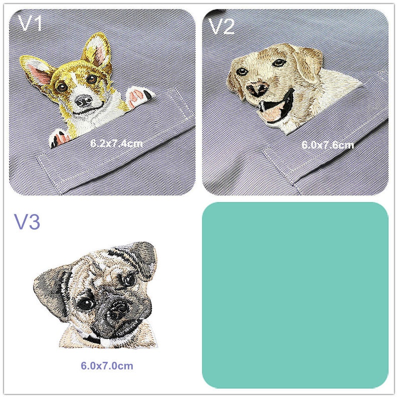 Embroidery Puppy Dog Applique Animal Dogs Iron on DIY clothing accessories DIY clothing dress skirt image 2