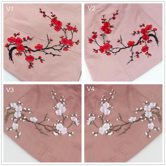 7 Colors Plum Blossom Flower Embroidery Applique Patch,dress Applique