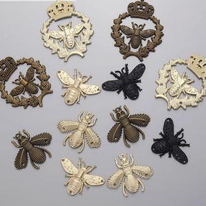 Vingtage Fashion Button Bee Buttons Gold Bronzed DIY Cloth accessory Animal buttons craft