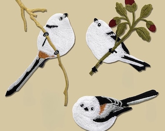 Aplique de pájaro lindo bordado, parche de pájaros, accesorios para coser en la ropa, ropa, vestido, falda.