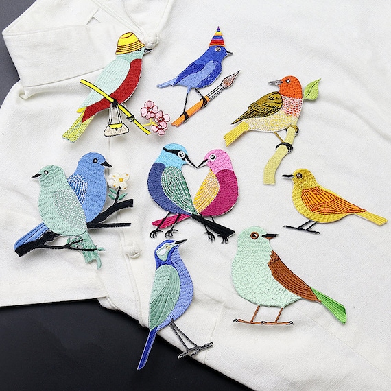 Embroidery Bird Applique Love Birds Flamingo Hand Sewing DIY 