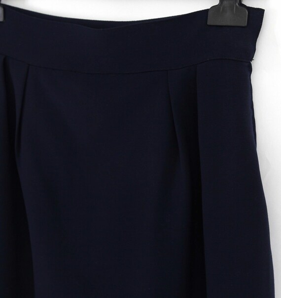 HERMES Skirt Wool Navy Blue Straight Cut Classic … - image 4