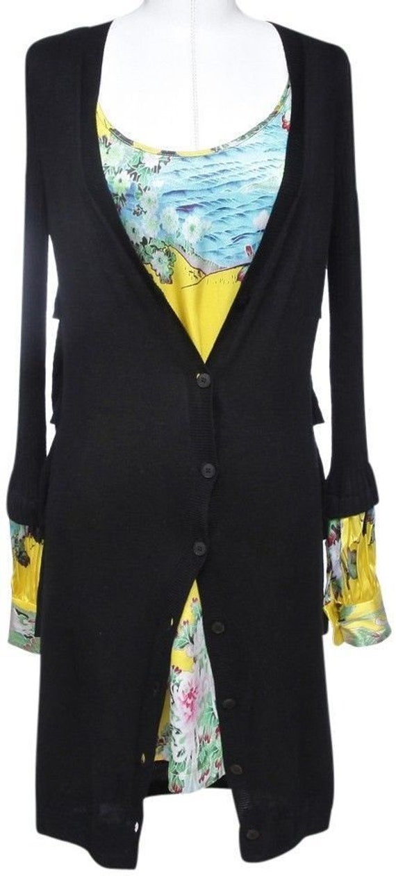 トップス preen line scriptural sleeve cardigan PREEN by THORNTON BREGAZZI Cardigan Sweater Knit Black Multi-color