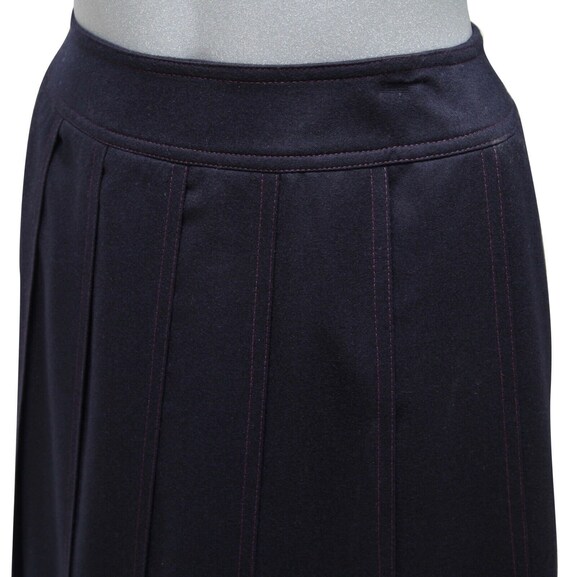 CHANEL Skirt Dress Navy Blue Pleated Knee Length … - image 3